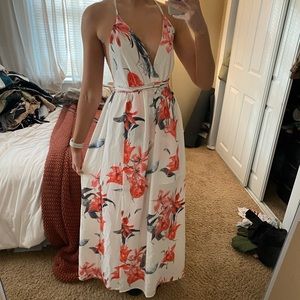 Simplee Floral Wrap Maxi Dress